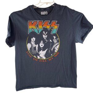 KISS Rock & Roll All Nite T-Shirt 2XL Black Short Sleeve 100% Cotton Band Tee